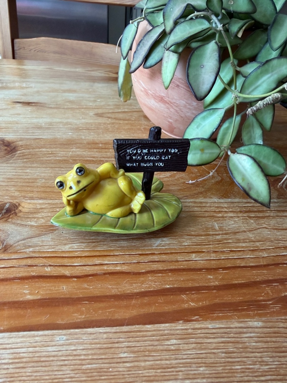Vintage Frog on Lily Pad Figurine